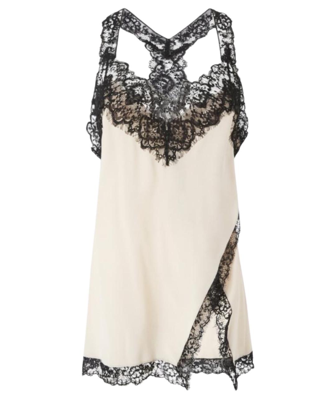 PINKO Бежевая шелковая майка, фото 1