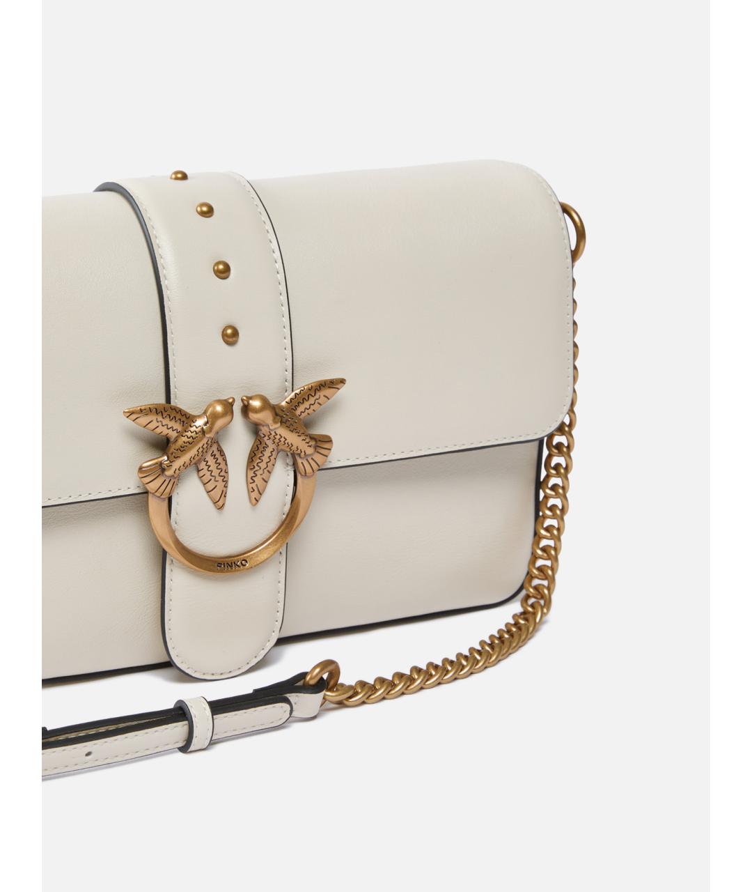 PINKO Белая кожаная сумка через плечо, фото 2