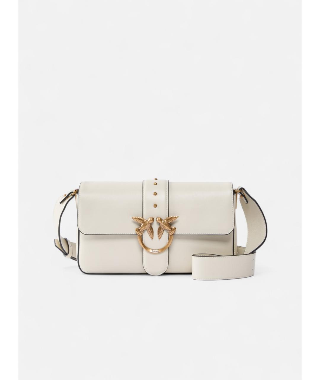 PINKO Белая кожаная сумка через плечо, фото 5