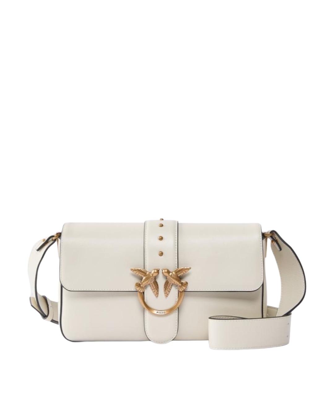 PINKO Белая кожаная сумка через плечо, фото 1