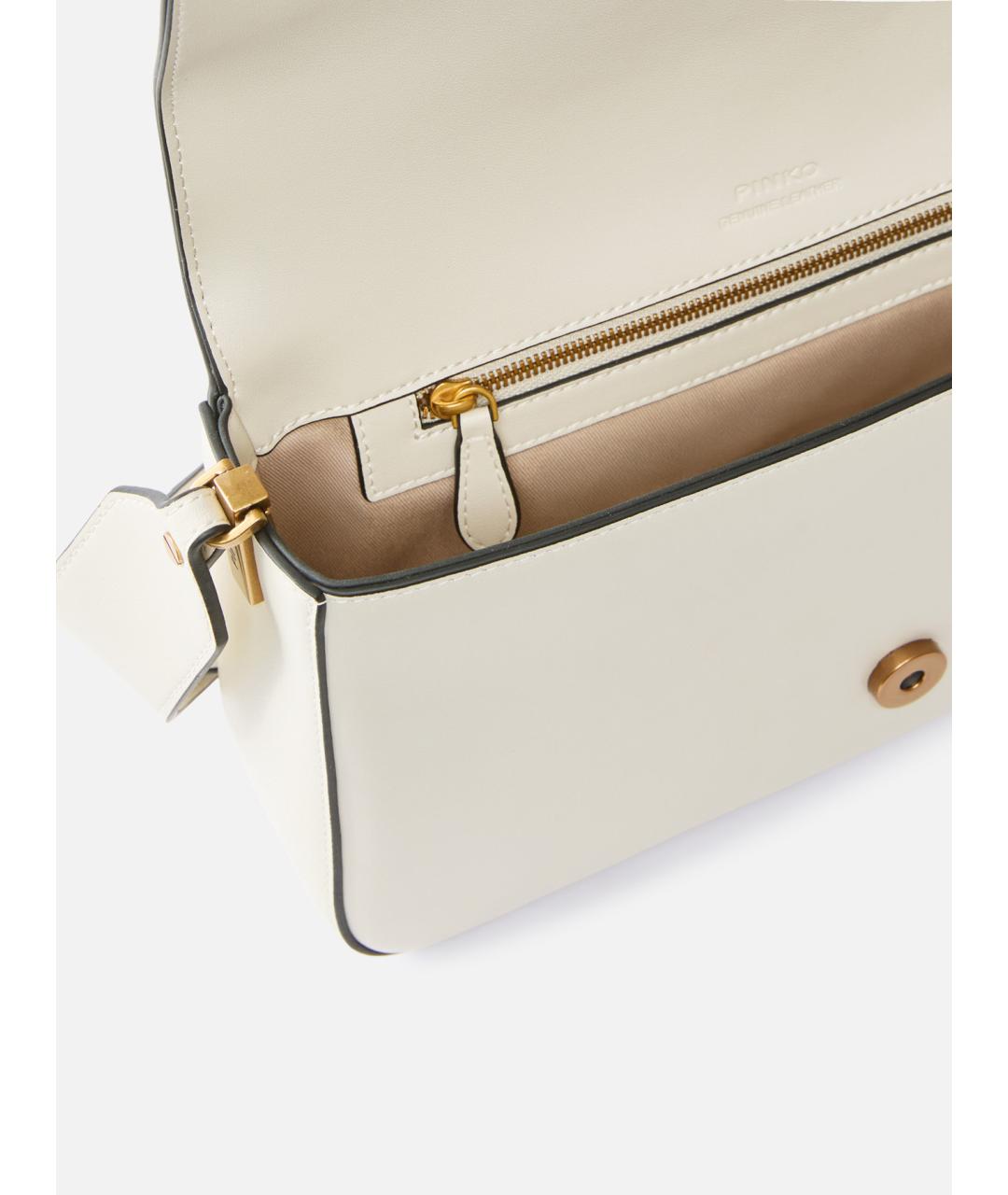 PINKO Белая кожаная сумка через плечо, фото 4