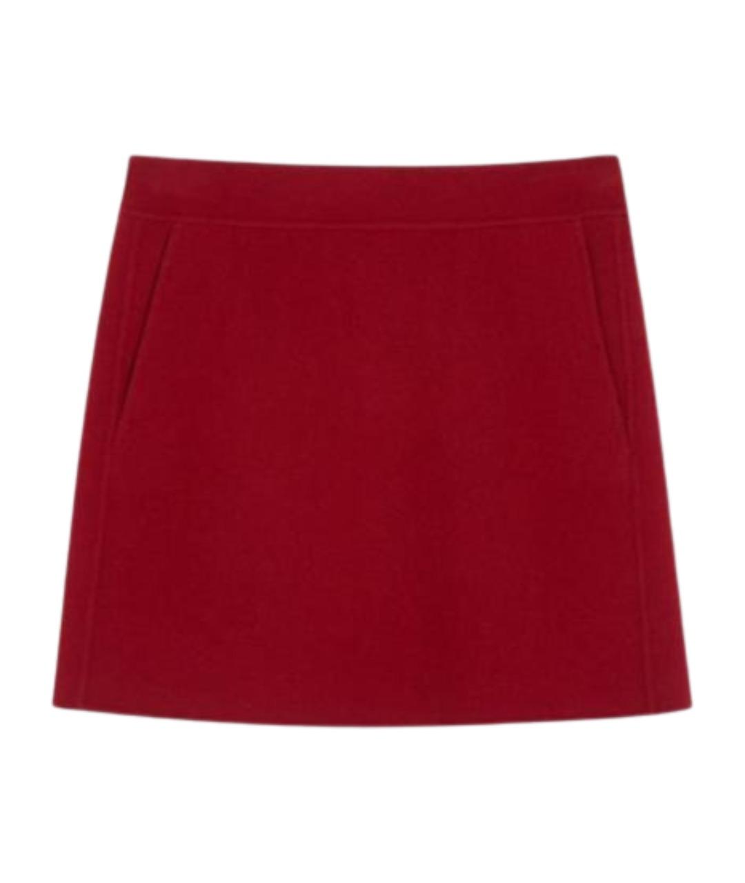 'S MAX MARA Красная шерстяная юбка мини, фото 1
