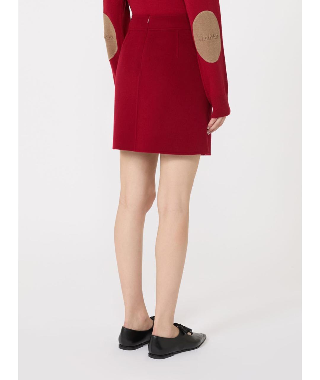 'S MAX MARA Красная шерстяная юбка мини, фото 3