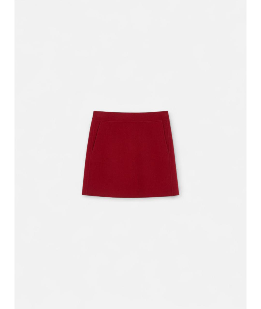 'S MAX MARA Красная шерстяная юбка мини, фото 5