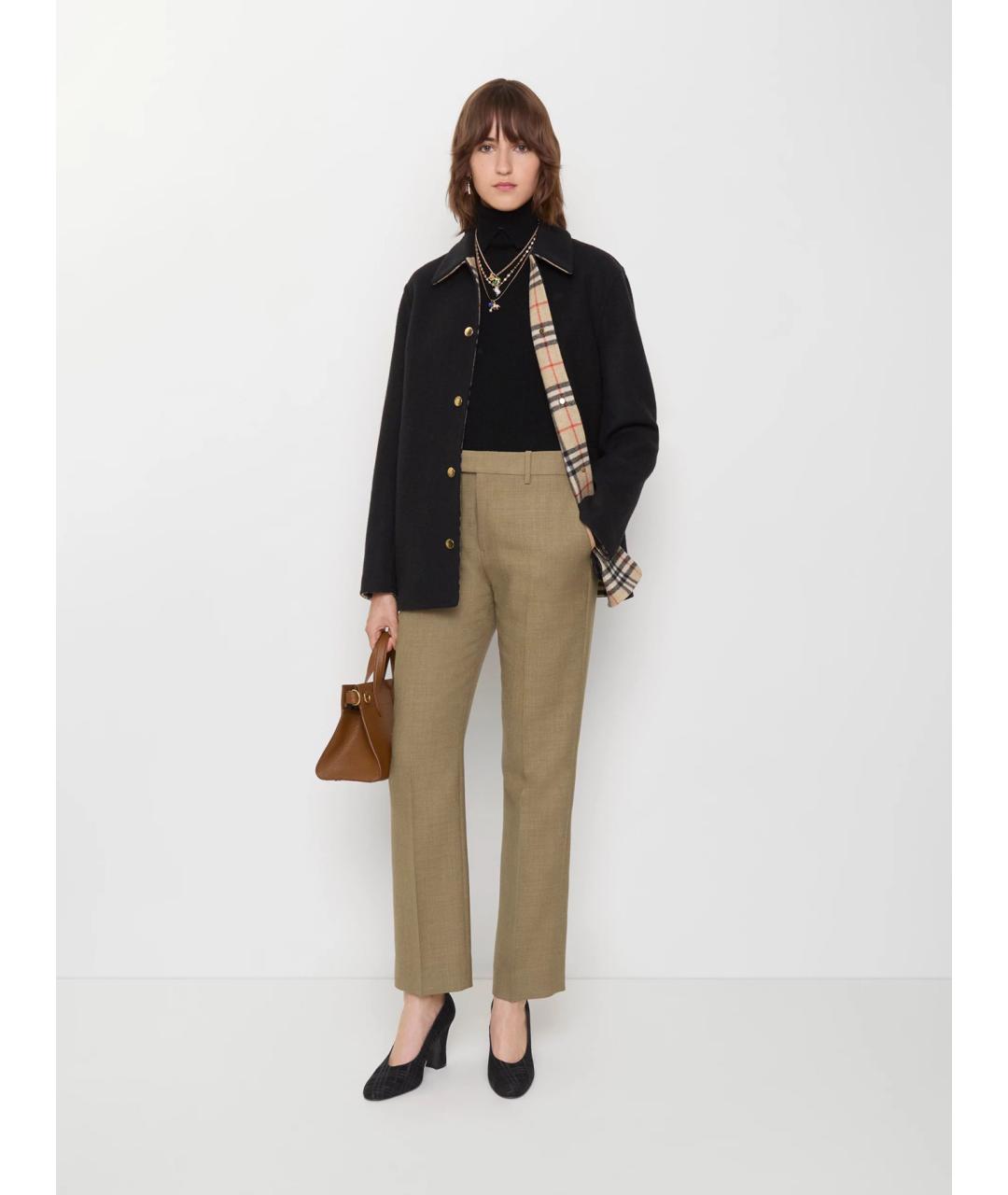 BURBERRY Черное шерстяное пальто, фото 2