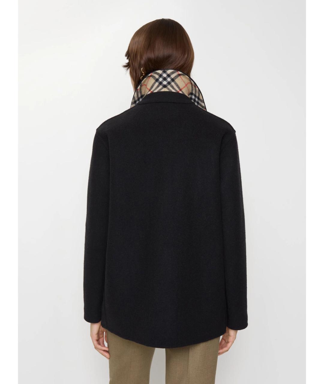 BURBERRY Черное шерстяное пальто, фото 4