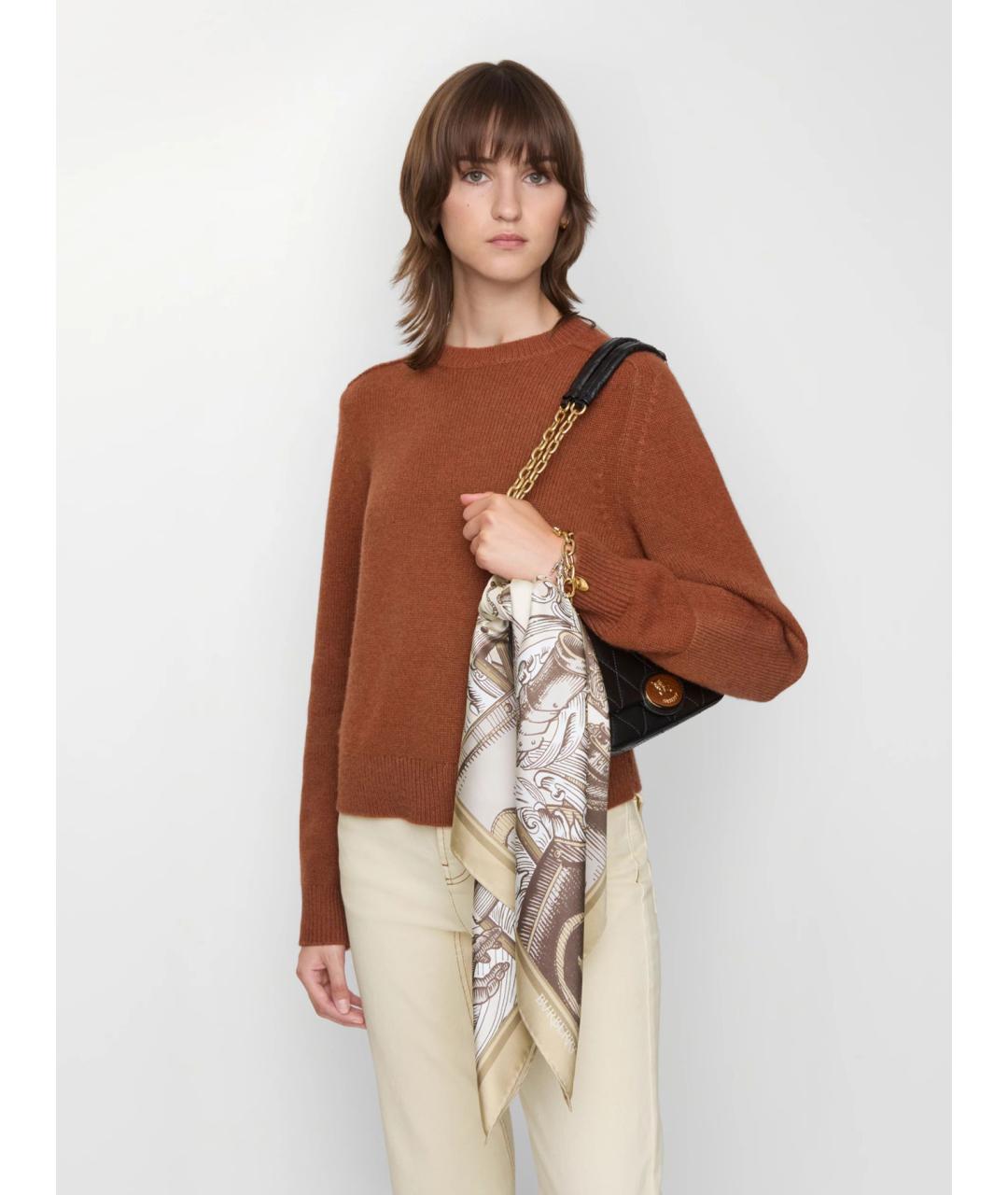 BURBERRY Бежевый шелковый платок, фото 3