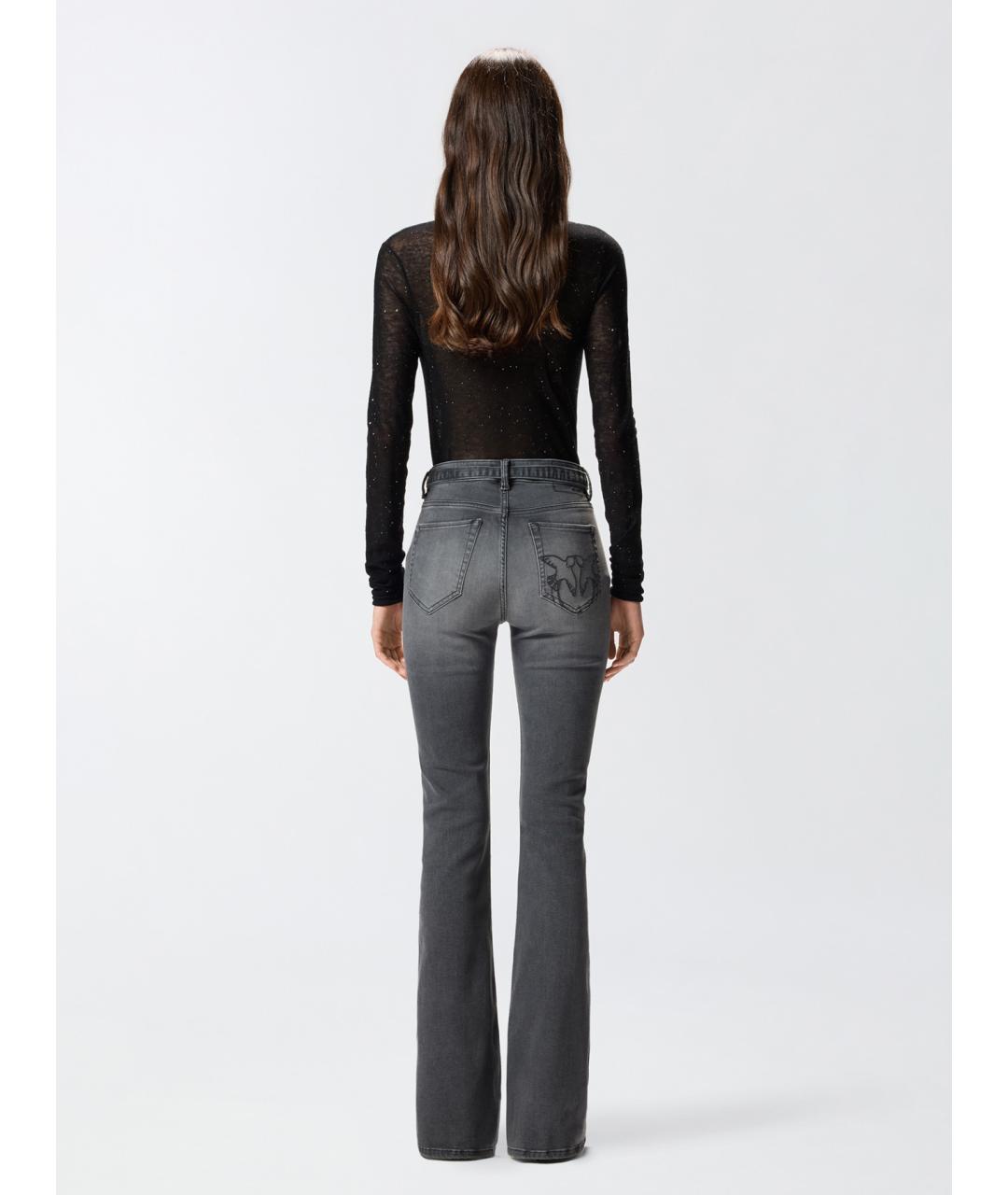 PINKO Серые хлопковые джинсы клеш, фото 4