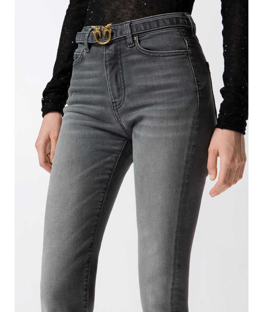 PINKO Серые хлопковые джинсы клеш, фото 5