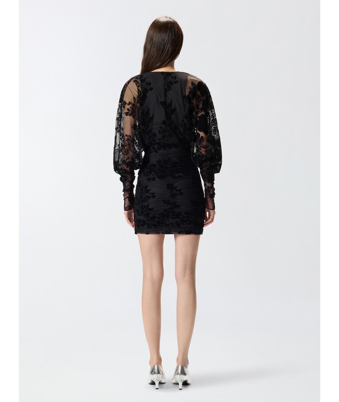 PINKO Черное вискозное коктейльное платье, фото 4