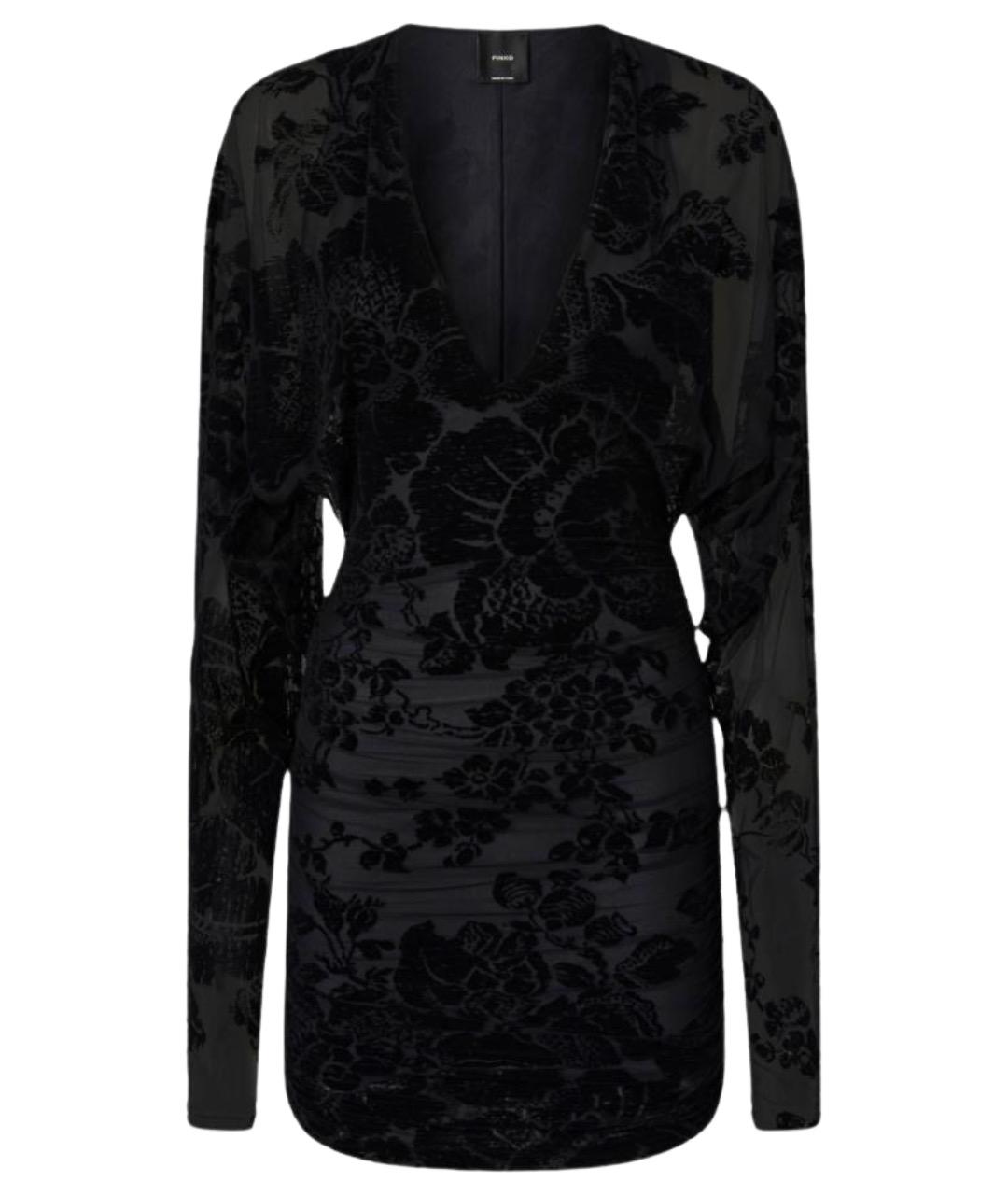 PINKO Черное вискозное коктейльное платье, фото 1