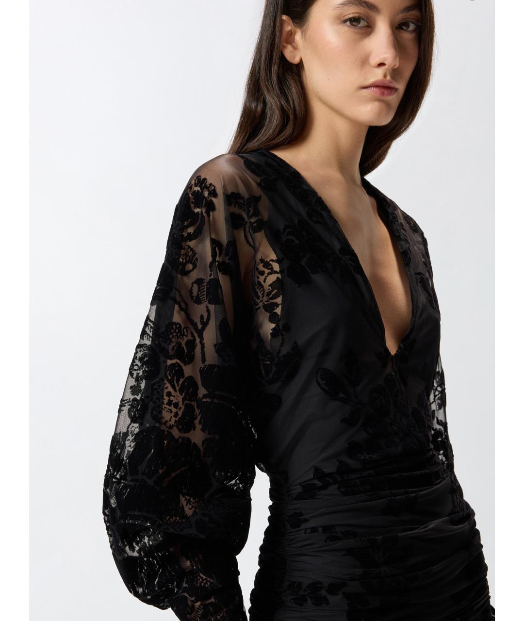 PINKO Черное вискозное коктейльное платье, фото 5