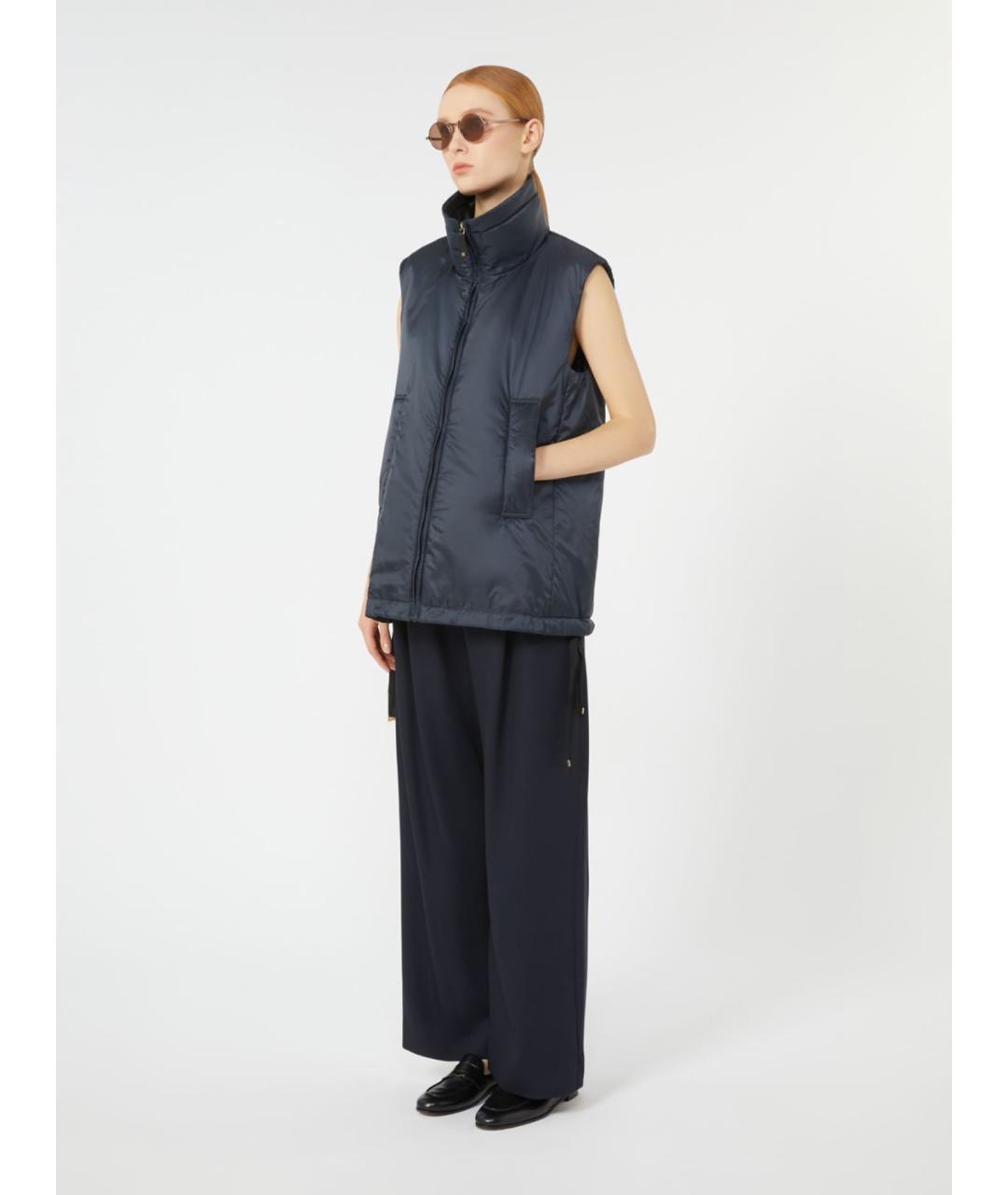 'S MAX MARA Антрацитовый полиэстеровый жилет, фото 2