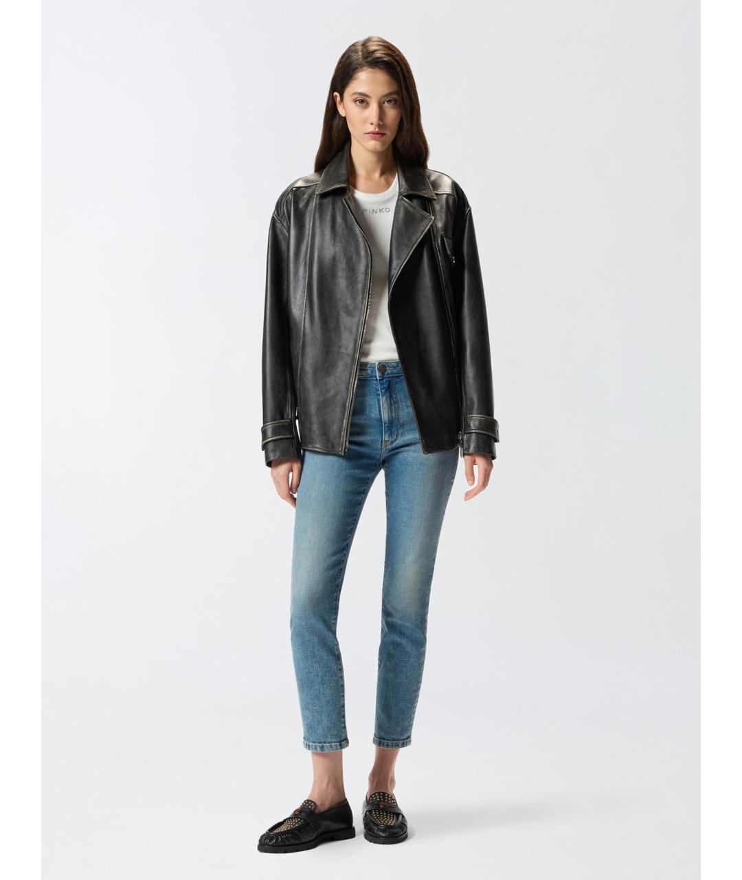 PINKO Синие хлопковые джинсы слим, фото 2