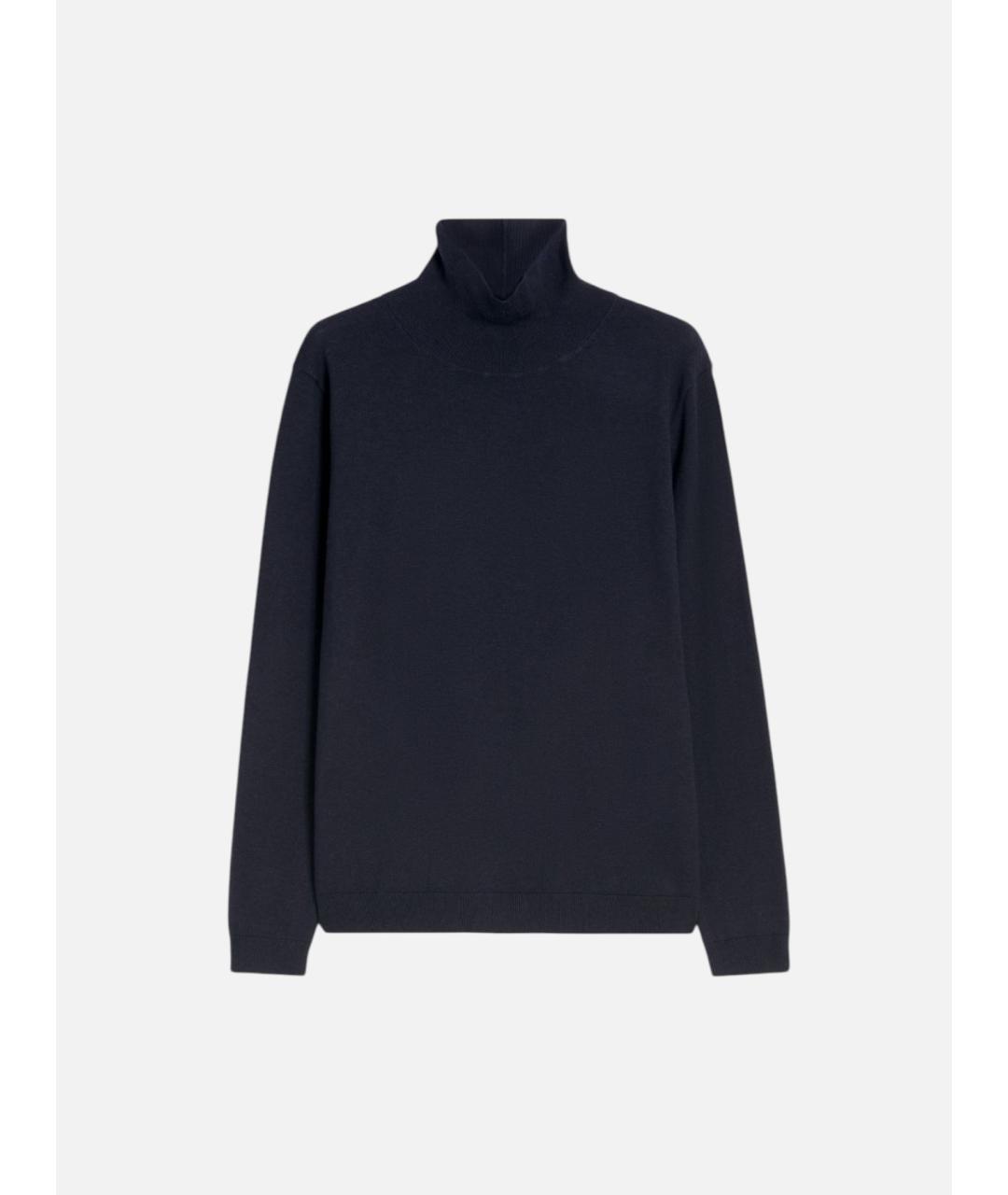 WEEKEND MAX MARA Темно-синяя шелковая водолазка, фото 6