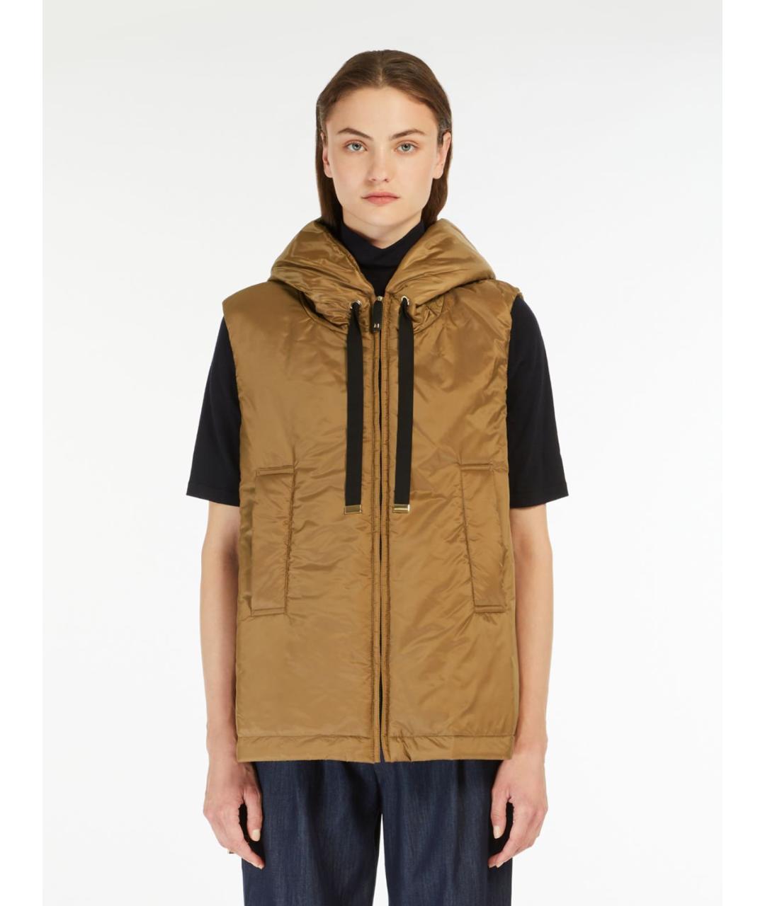 'S MAX MARA Коричневый полиэстеровый жилет, фото 4