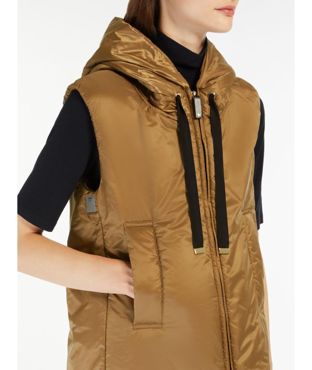 'S MAX MARA Коричневый полиэстеровый жилет, фото 5