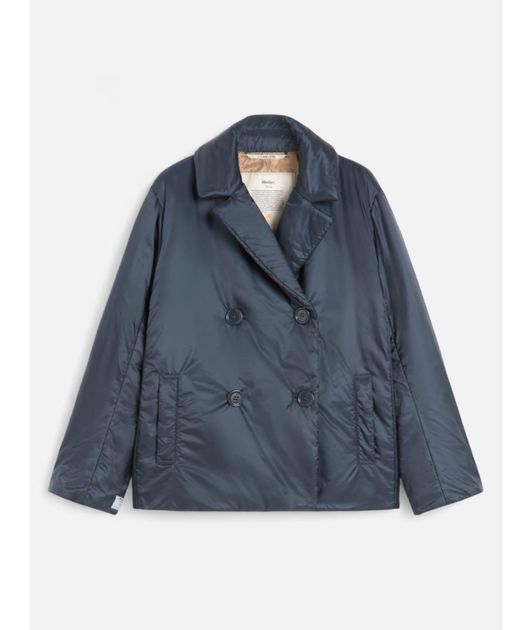 'S MAX MARA Темно-синяя полиэстеровая куртка, фото 5