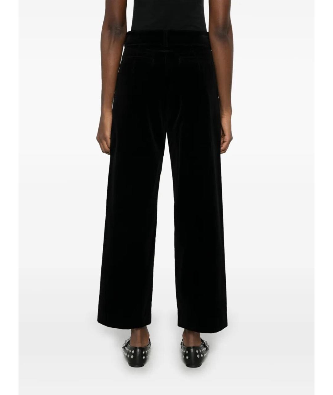 'S MAX MARA Черные хлопковые прямые брюки, фото 3