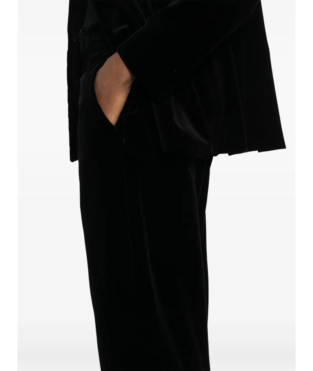 'S MAX MARA Черные хлопковые прямые брюки, фото 4