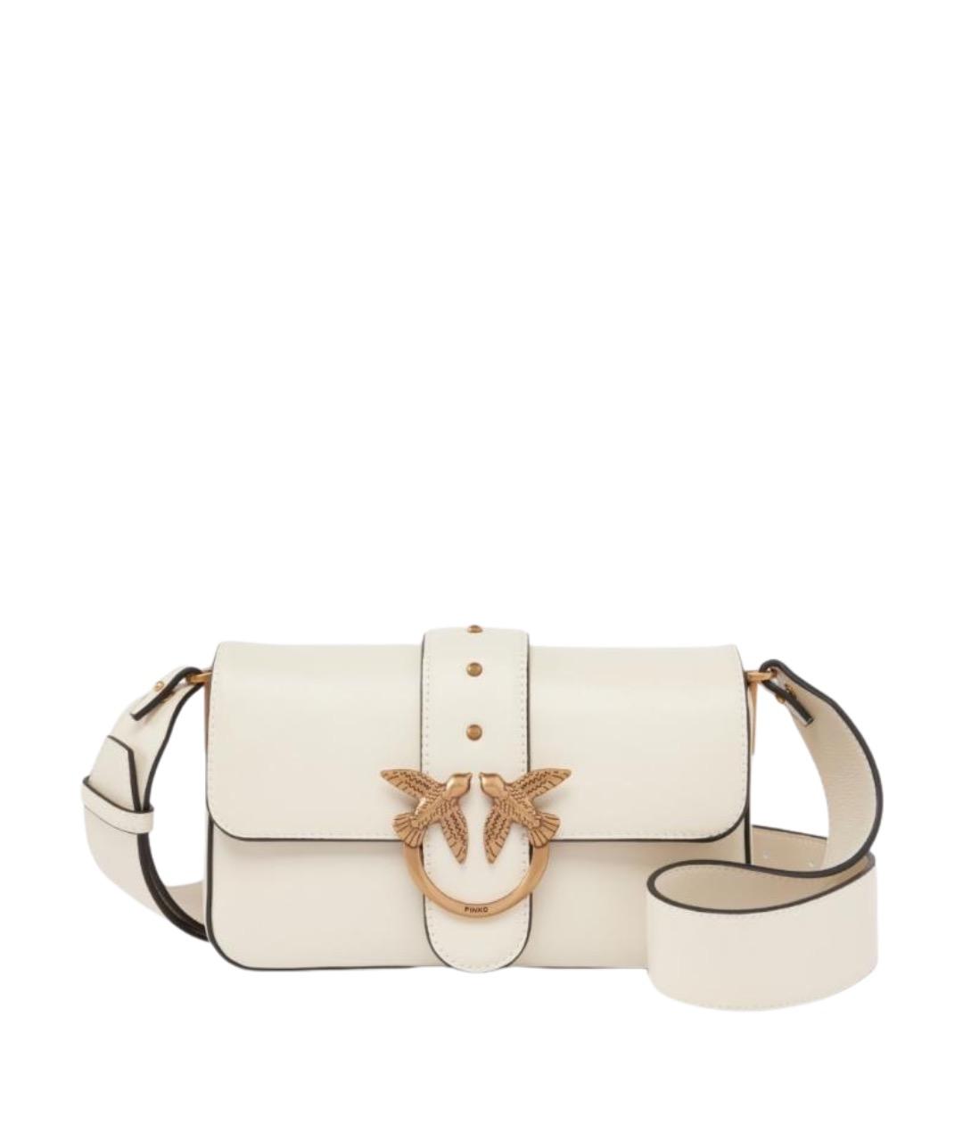 PINKO Белая кожаная сумка через плечо, фото 1