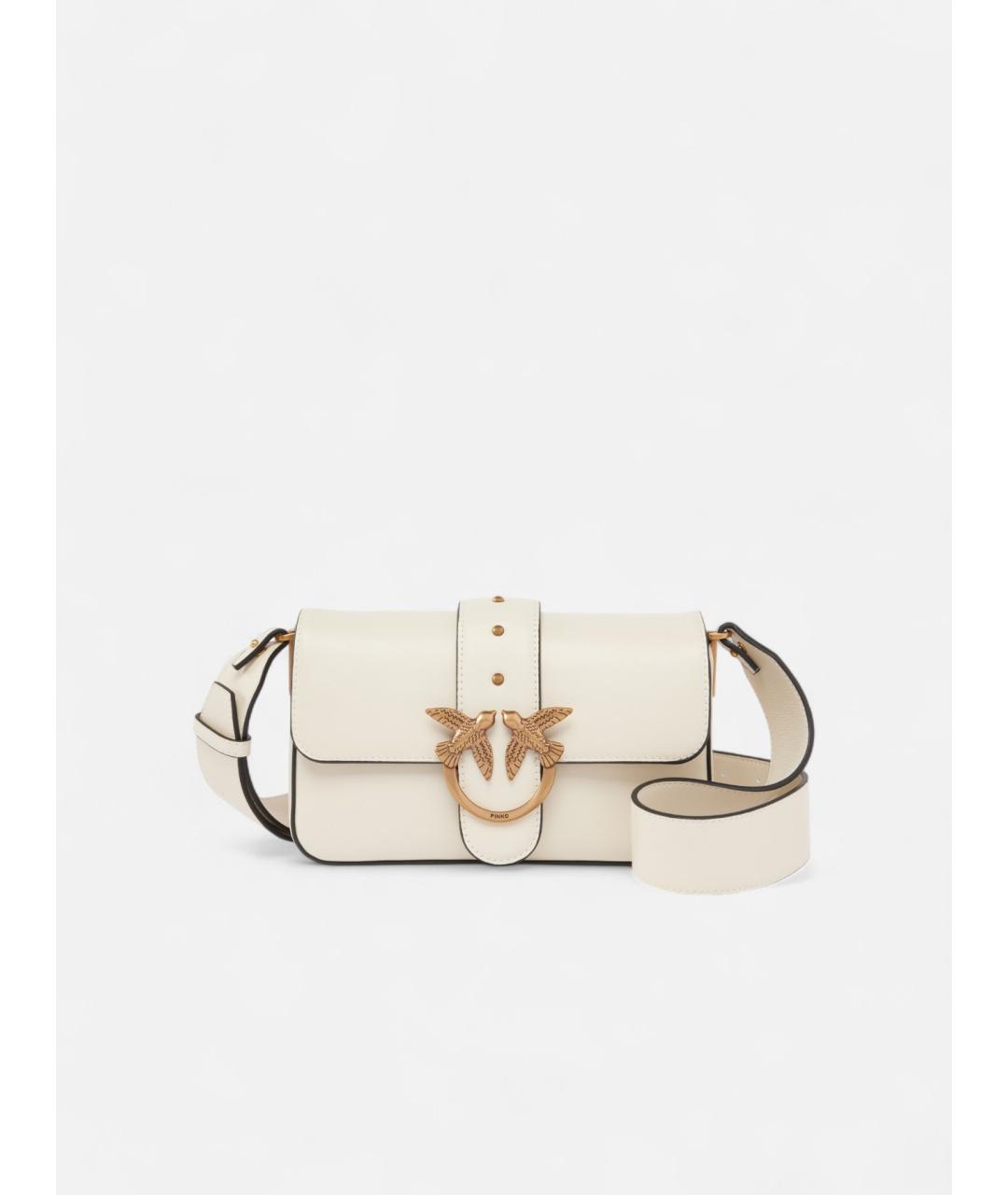 PINKO Белая кожаная сумка через плечо, фото 5