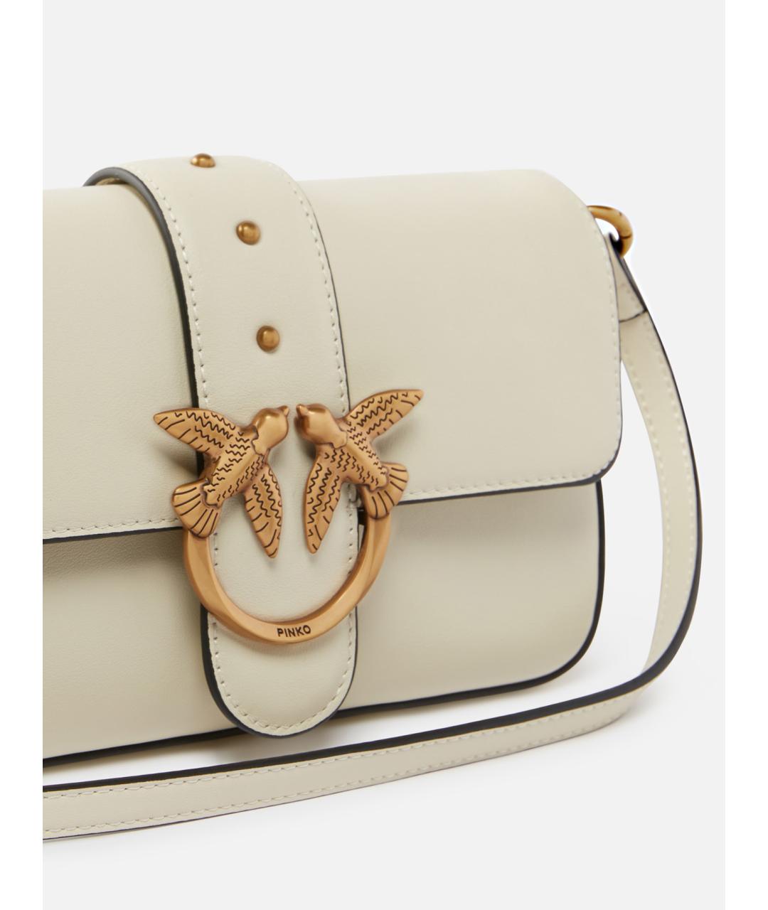 PINKO Белая кожаная сумка через плечо, фото 2