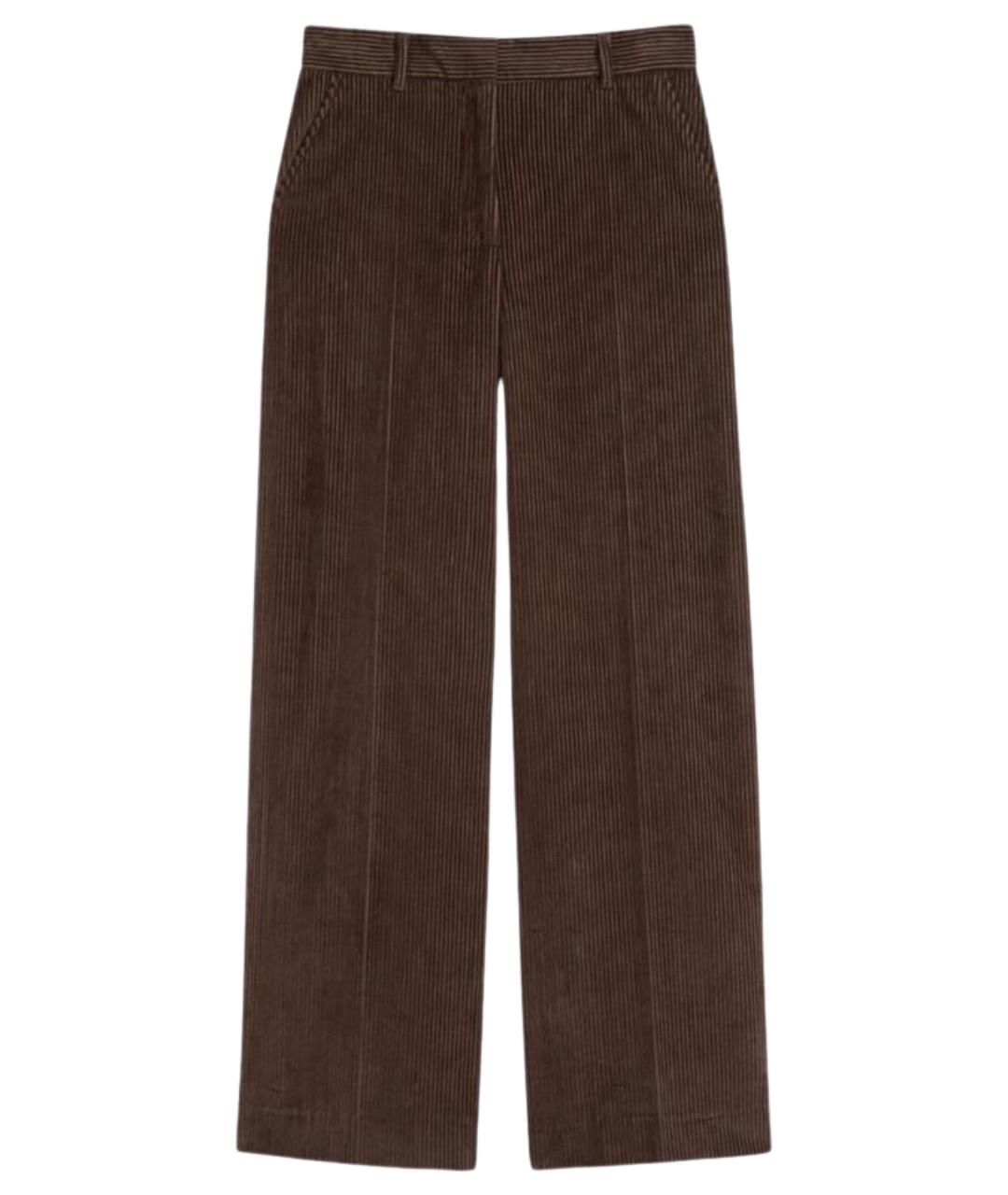 WEEKEND MAX MARA Коричневые хлопковые брюки широкие, фото 1