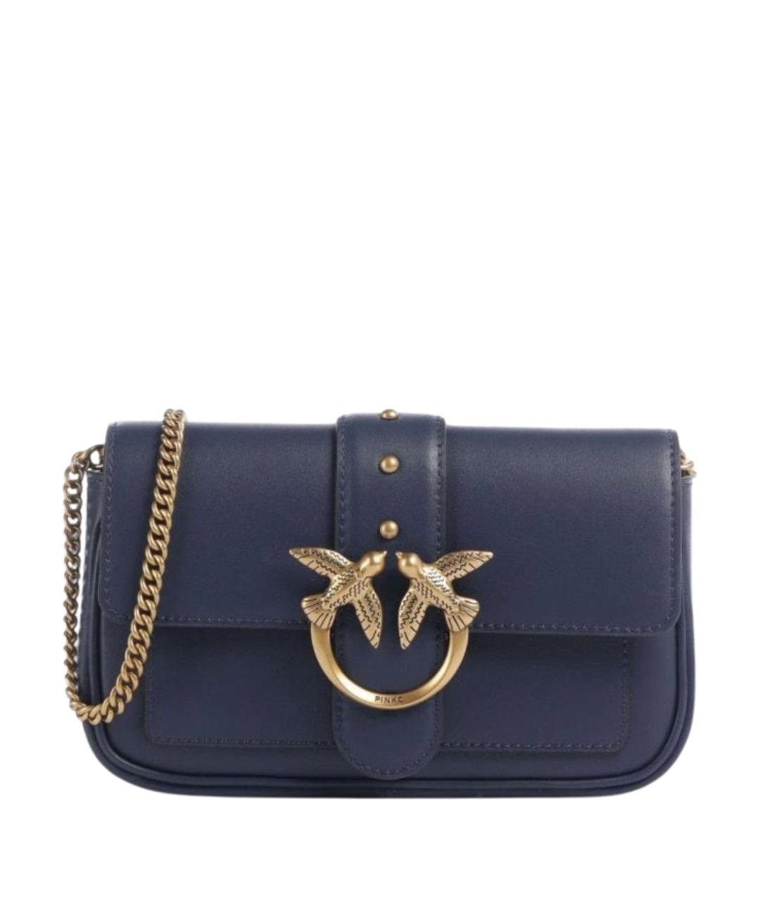 PINKO Синяя кожаная сумка через плечо, фото 1