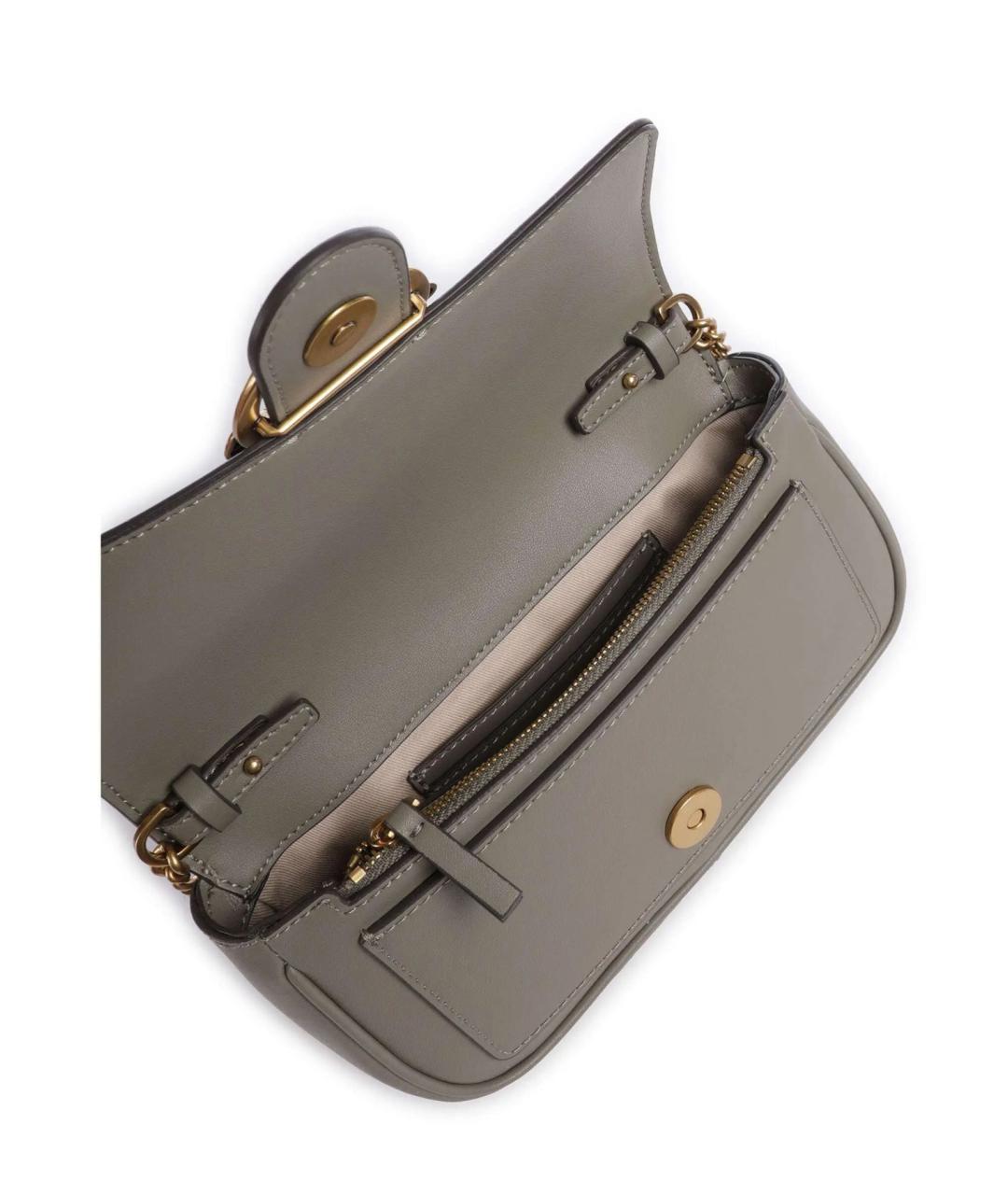 PINKO Серая кожаная сумка через плечо, фото 4