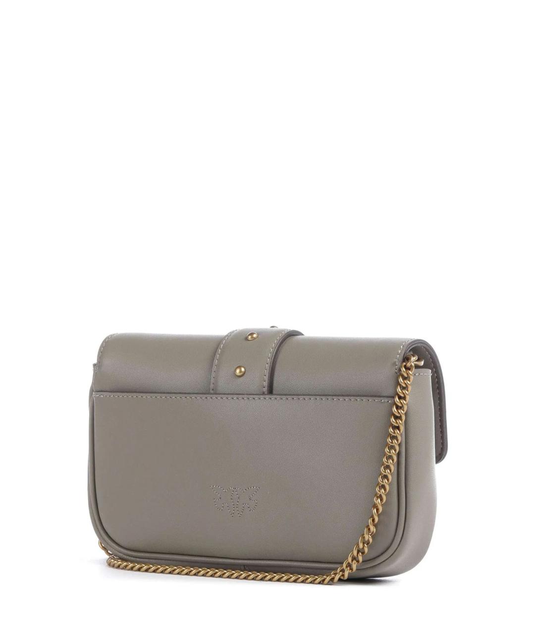 PINKO Серая кожаная сумка через плечо, фото 3