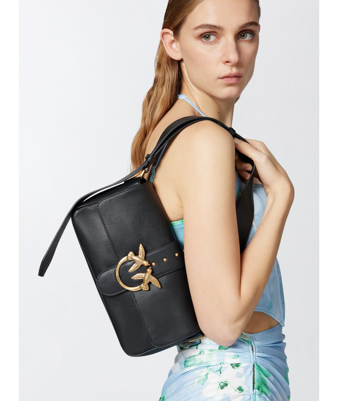 PINKO Черная замшевая сумка через плечо, фото 2