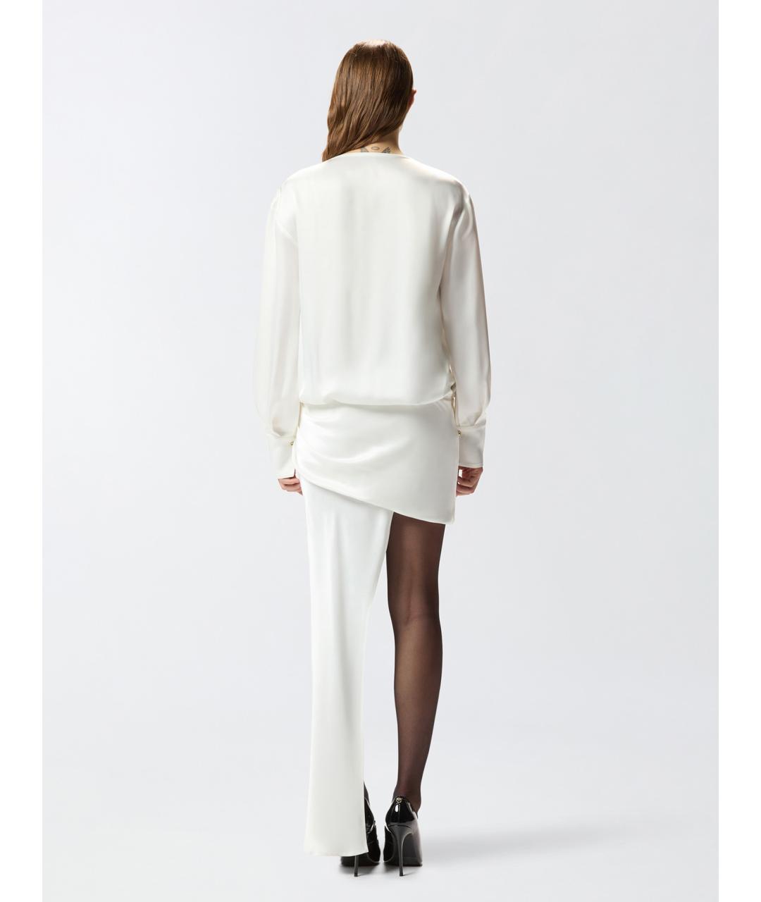 PINKO Белое ацетатное коктейльное платье, фото 4