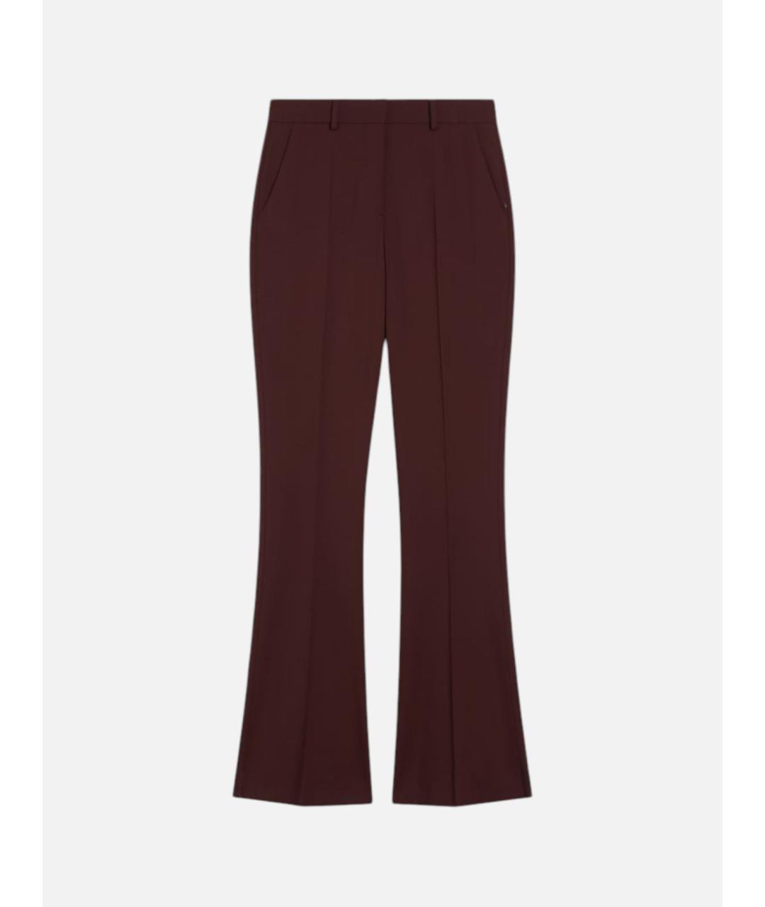 SPORTMAX Бордовые шерстяные брюки узкие, фото 5