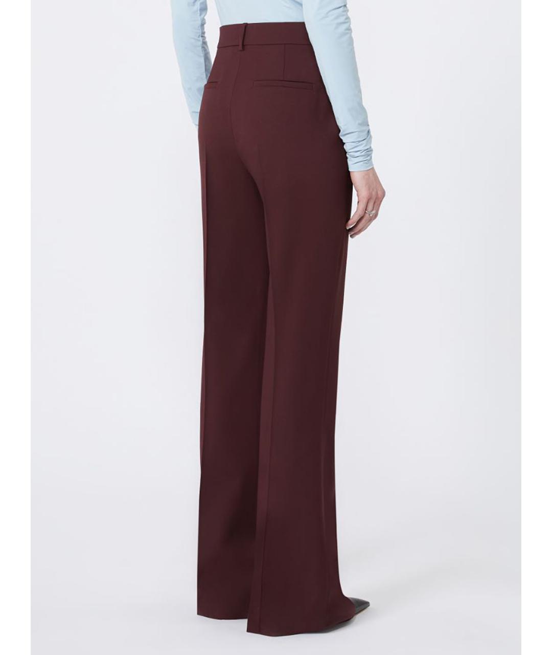 SPORTMAX Бордовые шерстяные брюки узкие, фото 3
