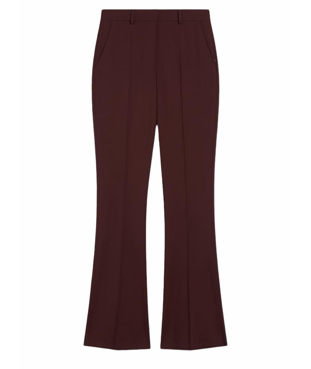 SPORTMAX Бордовые шерстяные брюки узкие, фото 1
