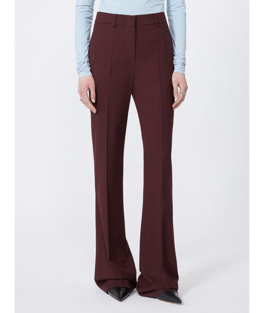 SPORTMAX Бордовые шерстяные брюки узкие, фото 4