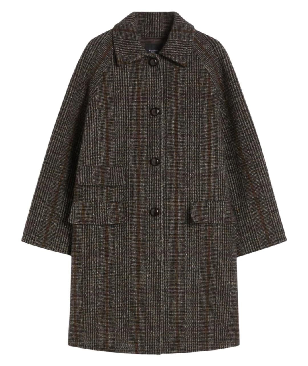WEEKEND MAX MARA Коричневое шерстяное пальто, фото 1