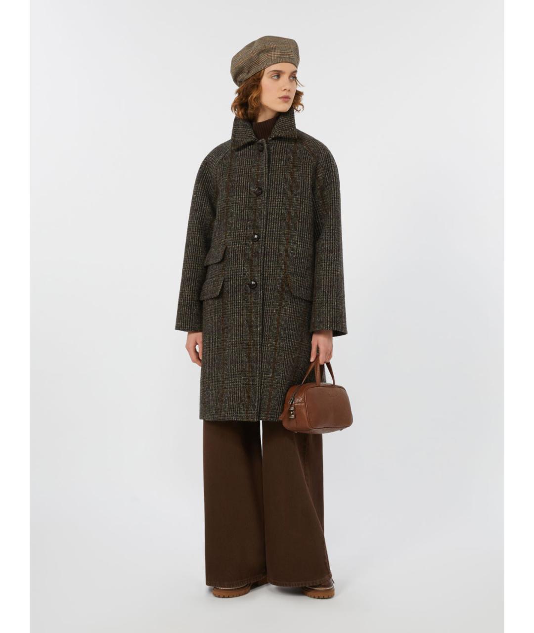 WEEKEND MAX MARA Коричневое шерстяное пальто, фото 2