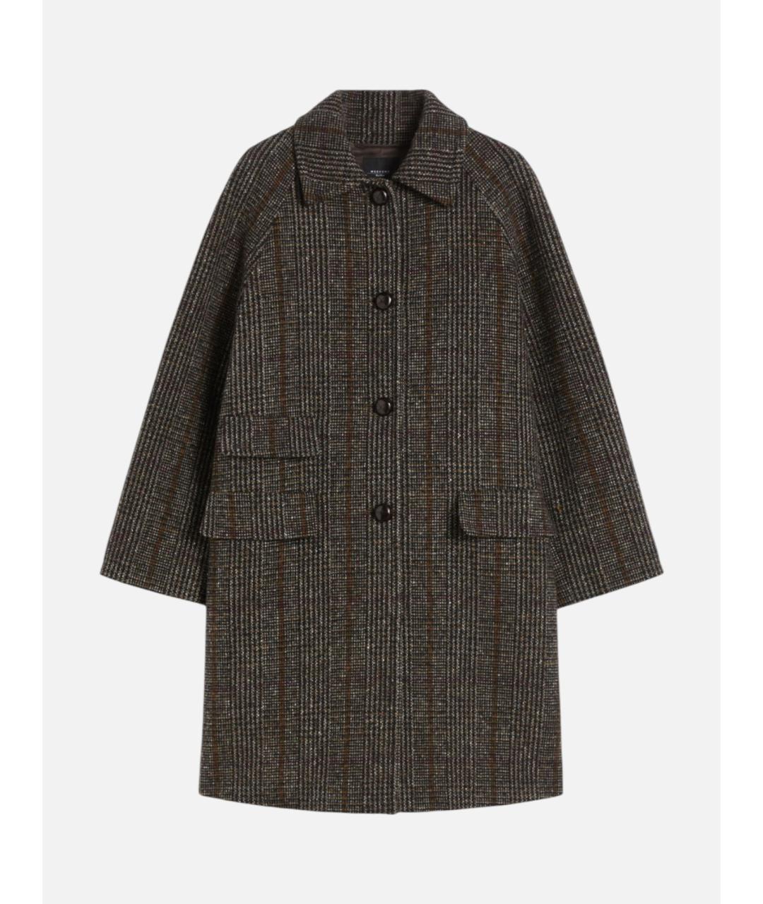 WEEKEND MAX MARA Коричневое шерстяное пальто, фото 5