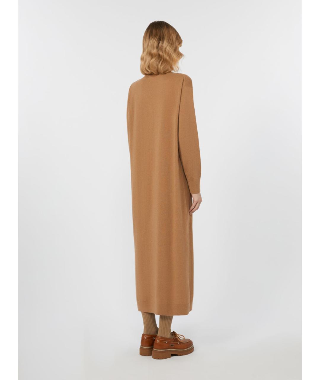 WEEKEND MAX MARA Коричневое шерстяное повседневное платье, фото 3