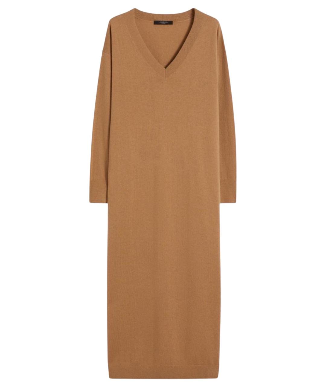WEEKEND MAX MARA Коричневое шерстяное повседневное платье, фото 1