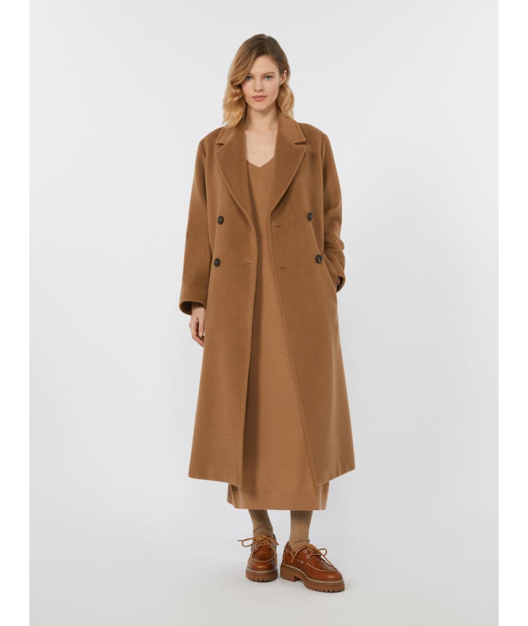 WEEKEND MAX MARA Коричневое шерстяное повседневное платье, фото 4