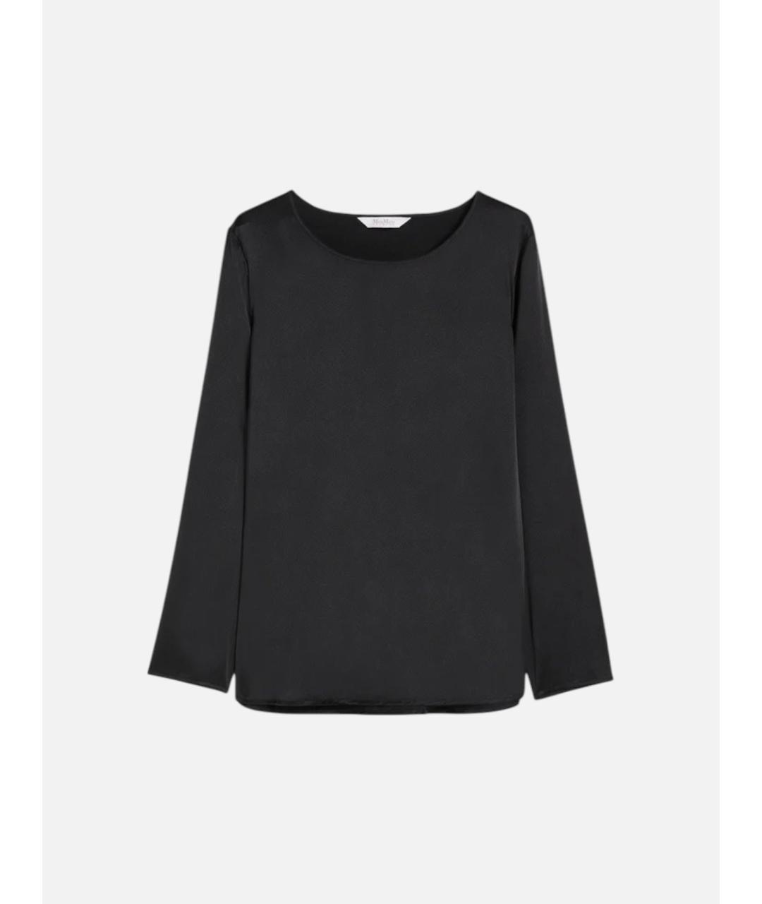 MAX MARA Черная шелковая блузы, фото 4