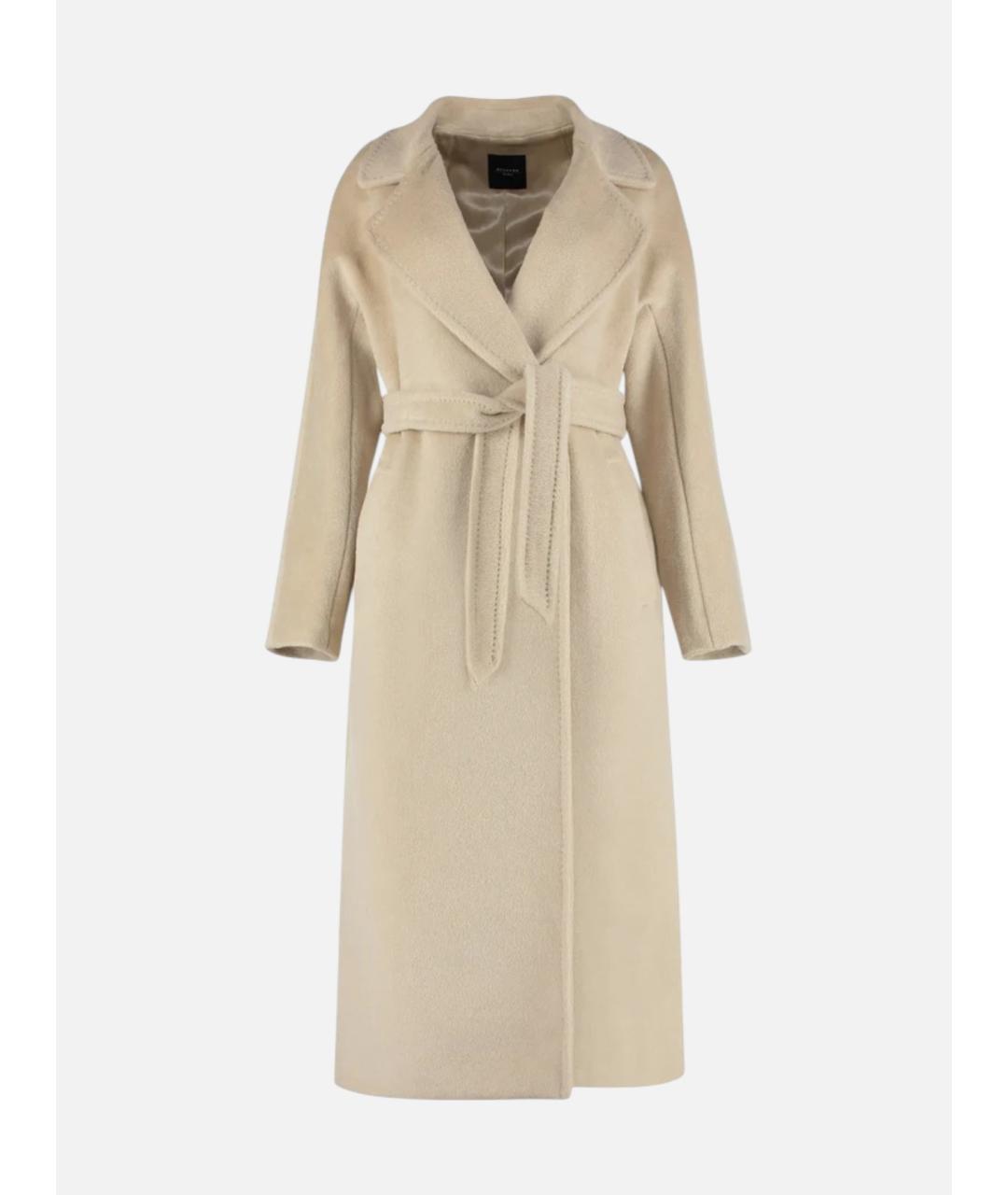 WEEKEND MAX MARA Бежевое шерстяное пальто, фото 6