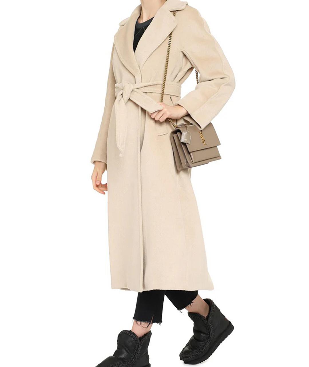 WEEKEND MAX MARA Бежевое шерстяное пальто, фото 3