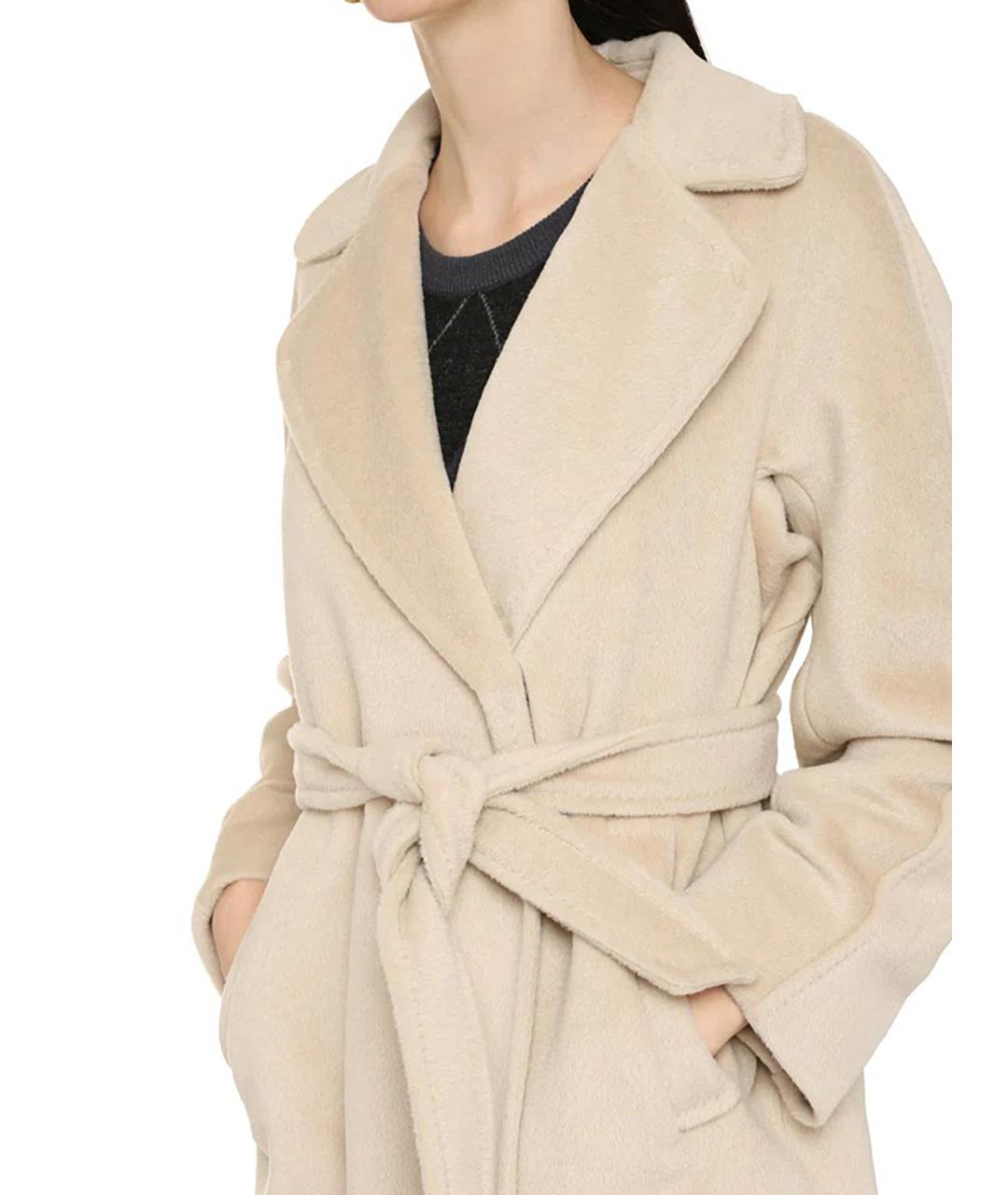 WEEKEND MAX MARA Бежевое шерстяное пальто, фото 5