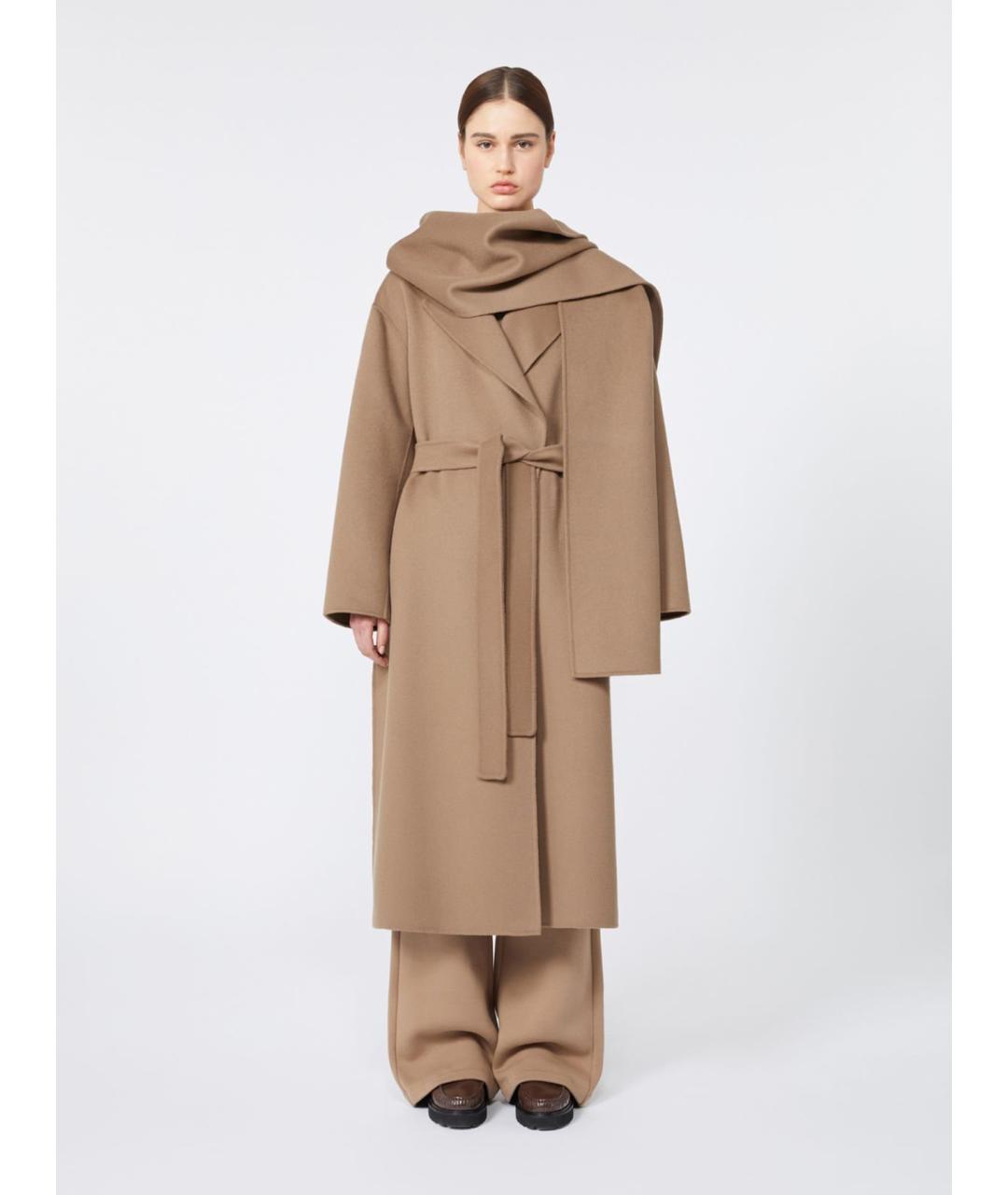 'S MAX MARA Бежевое шерстяное пальто, фото 3