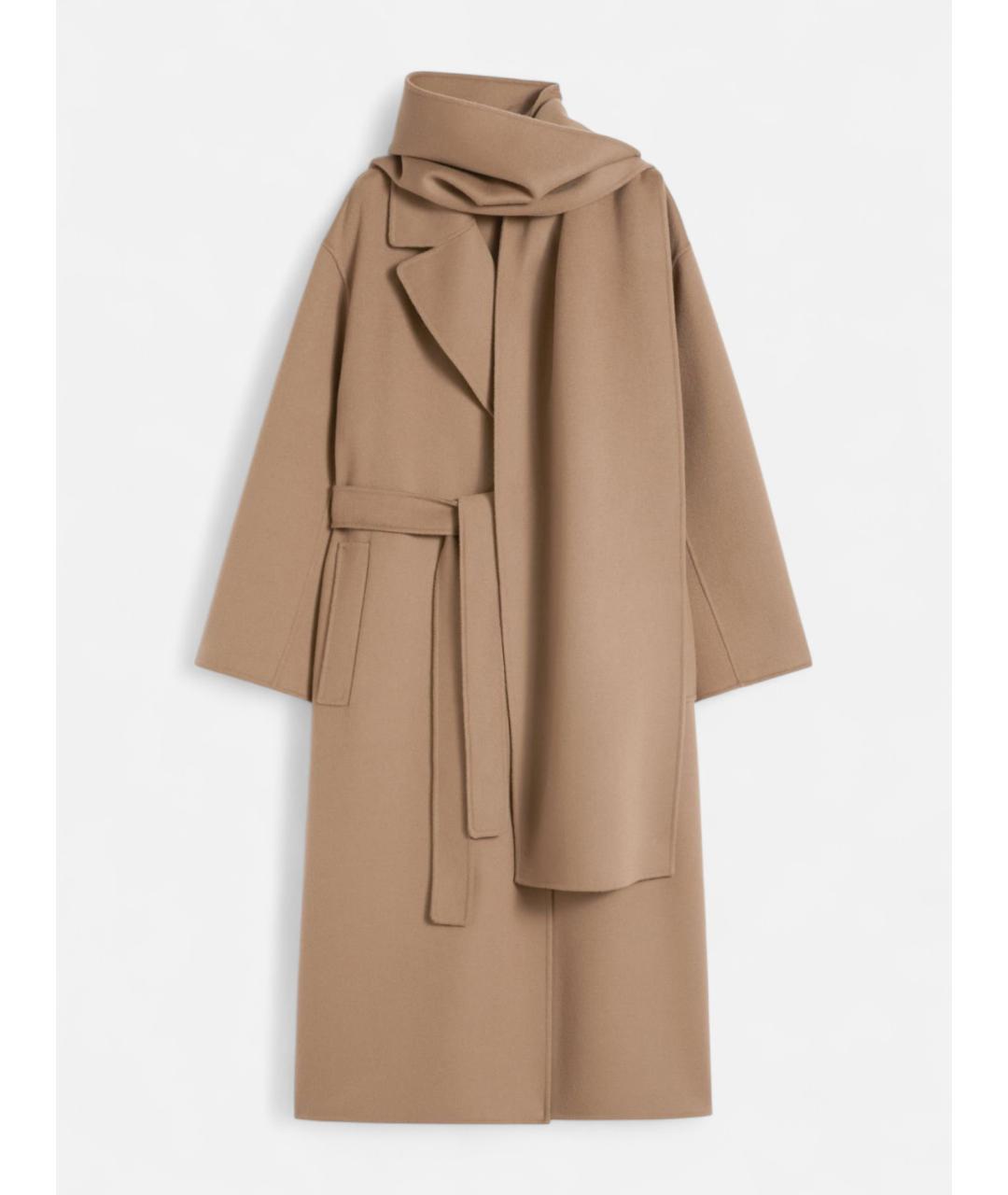 'S MAX MARA Бежевое шерстяное пальто, фото 6