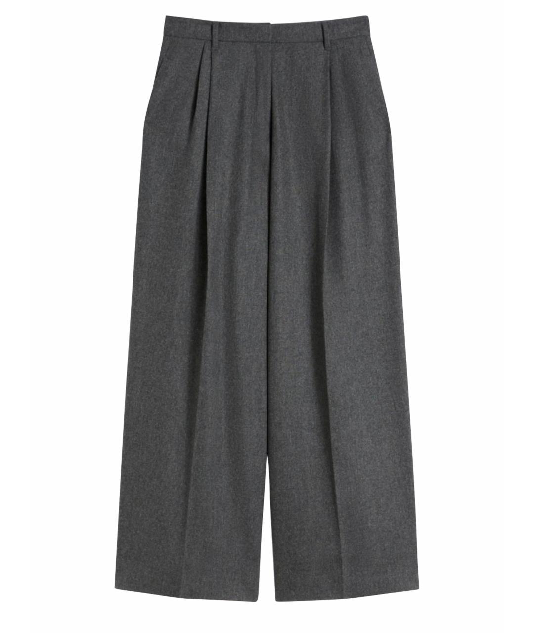 'S MAX MARA Антрацитовые шерстяные брюки широкие, фото 5